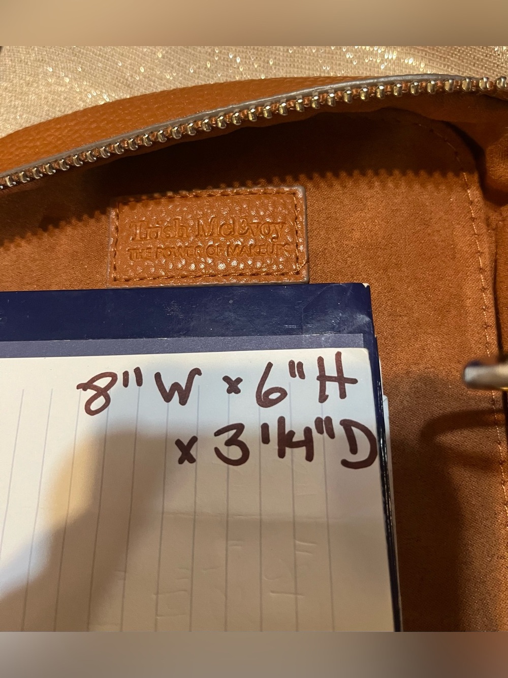 Trish McEvoy Brown Leather Power Of Make Up Make Up Bag - Picture 8 of 8